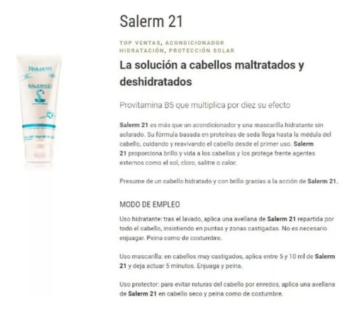 Salerm 21 Protector Para Cabello Dañado
