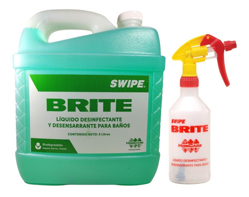 Brite 5l + Aplicador Quita Sarro Desinfectante  Para Baños