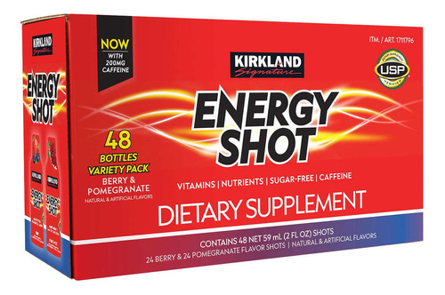 Bebida Energizante Kirkland Energy Shot 48 Piezas De 2 Onzas