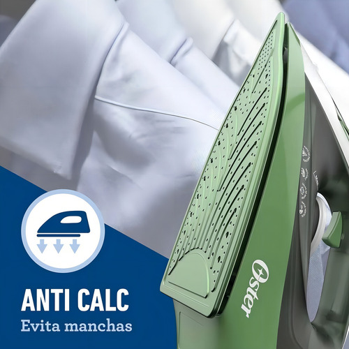 Plancha Vapor 80g/min Suela Anti-adherente Oster Verde Claro