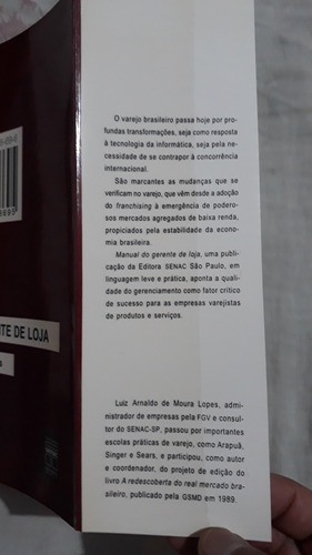 Livro Manual Do Gerente De Loja Luiz Arnaldo De Moura Lopes M32