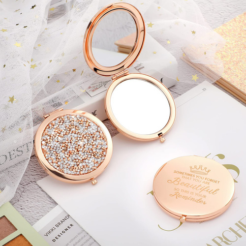 3 Espejos Cosméticos Compactos Con Aumento Espejo De Maquill