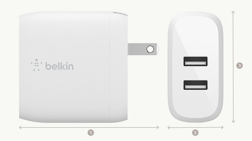 Imagen 5 de 9 de Belkin Boost Charge Cargador De Pared Dual Usb 24w- 4.8amp