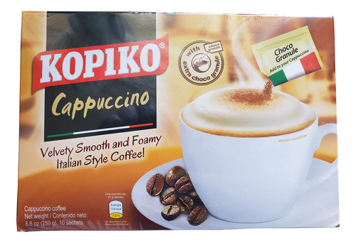 Kopiko Cafe Instantaneo Cappucinno Con Choco Ganule