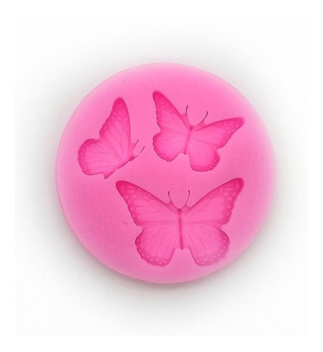 Molde Silicona Flor 3 Mariposas Pequeño Fondant Porcelana