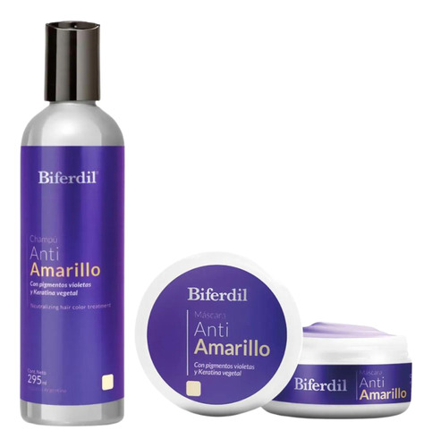 Kit Biferdil Anti Amarillo Shampoo Y Mascara