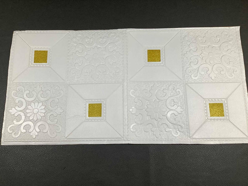 Imagen 4 de 7 de 20 Pegatinas Pared 70x35cm C/u Papel Tapiz 3d, Blanco Dorado