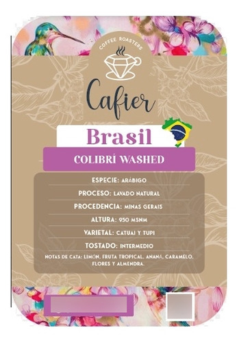 Colibri Washed Cafe Brasil 1kg Cafier, Grano O Molido