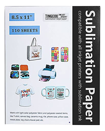 Sublimation Paper Heat Transfer Paper 110 Sheets 8.5x11...