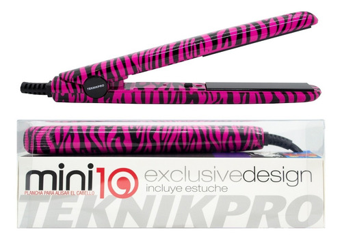 Teknikpro Mini Plancha Alisado Flequillo Funda Animal Print