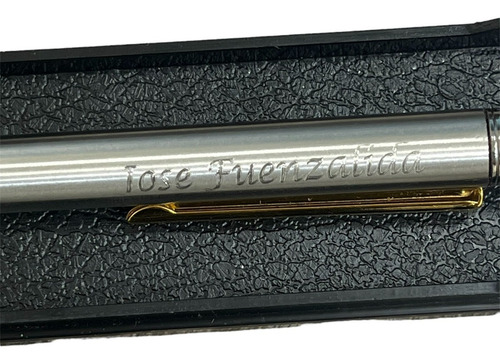 Boligrafos Inoxcrom Pure Clip Dorado Simil Parker Se Graban Tinta Azul Exterior Plateado