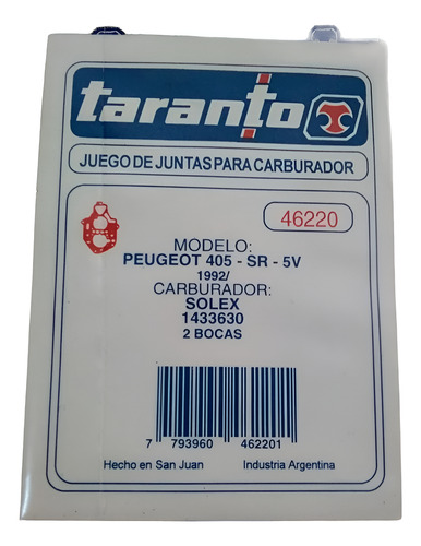 Juntas De Carburador Solex Peugeot 405