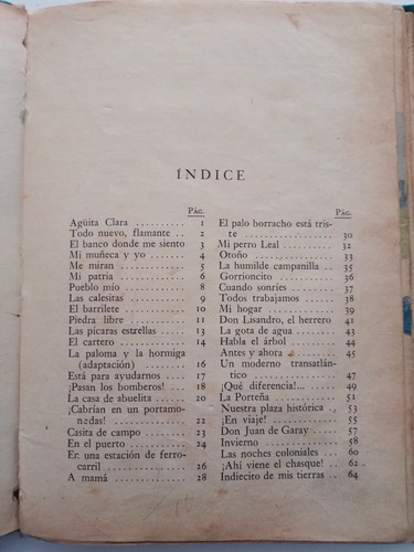Aguita Clara. Libro De Lectura De 2do Grado. 1962 (Usado)