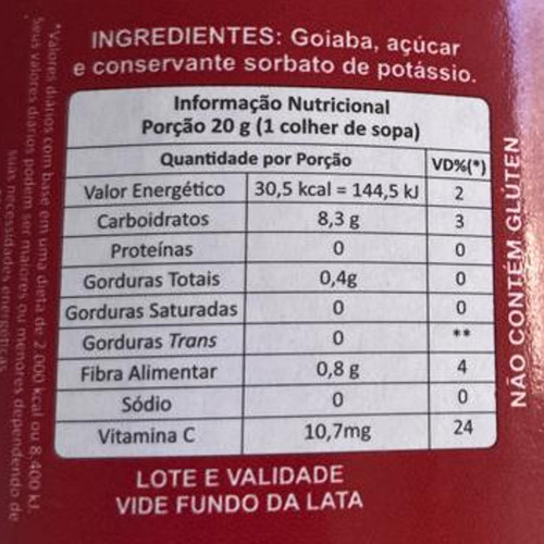Goiabada Cascao Cremosa Tia Carla Lata 400g (4 Latas)
