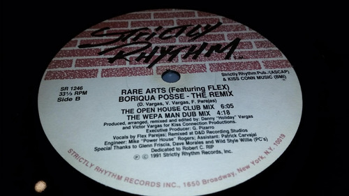 Rare Arts Feat Flex Boriqua Posse Remix Vinilo Maxi Usa 1991