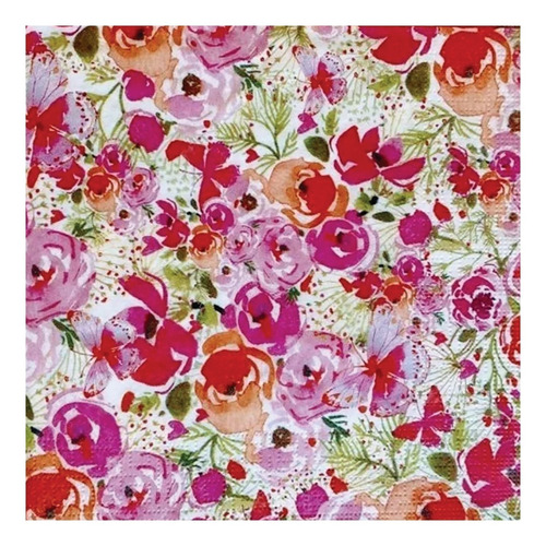 Imagen 5 de 6 de Servilletas Decoupage Set Flores Y Rosas Laura Craft