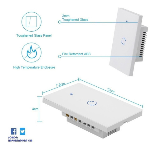 Interruptor Wifi Inteligente Sonoff Touch De T1 Apagador