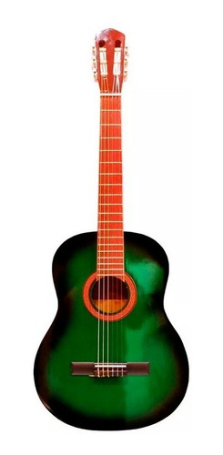 Guitarra Criolla Clasica Con Funda Color Verde