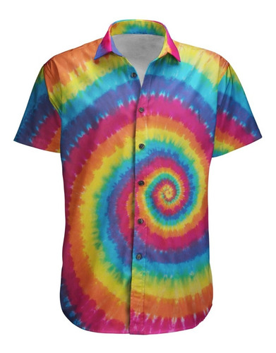 Camisa Botão Tie Dye Aesthetics Summer Vibes Colors Tumblr 