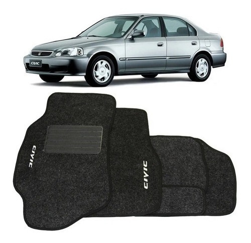 Tapete Carpete Honda Civic 1997 1998 1999 2000 Preto