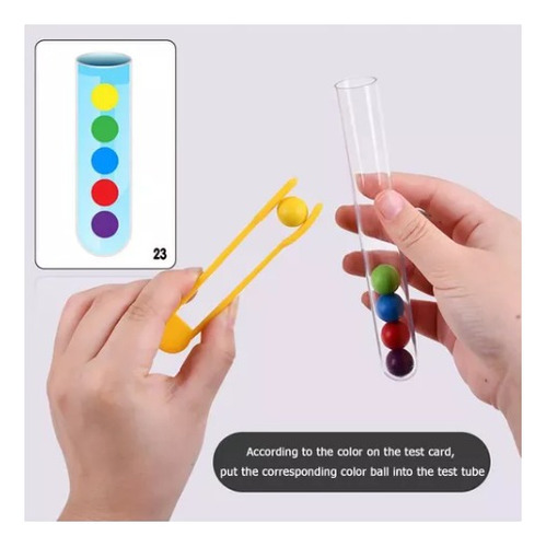 Juego Didáctico Tubo De Ensayo Con Cuentas De Colores