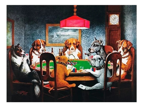 1 Pintura De Diamantes 5d Diy Perros Jugando Poker 40x50 Cm