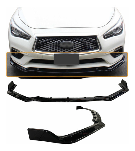 Lip Delantero Infiniti Q50 2018 2019 2020 2021 Negro Brillan