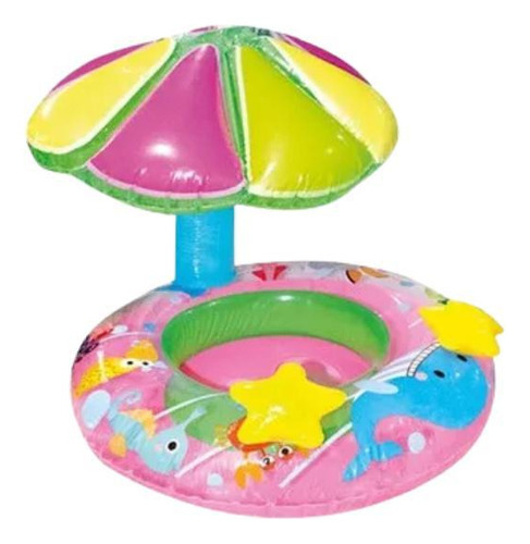 Boia Infantil Bebê Com Fralda Cobertura Solar Bichinhos 70cm