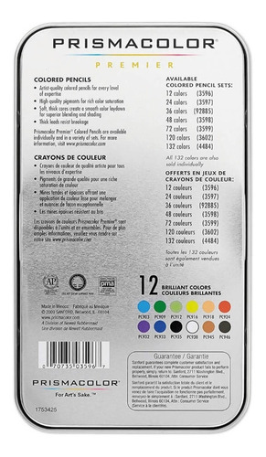 Imagen 2 de 6 de Prismacolor Premier Set X 12 Lapices De Colores Premium