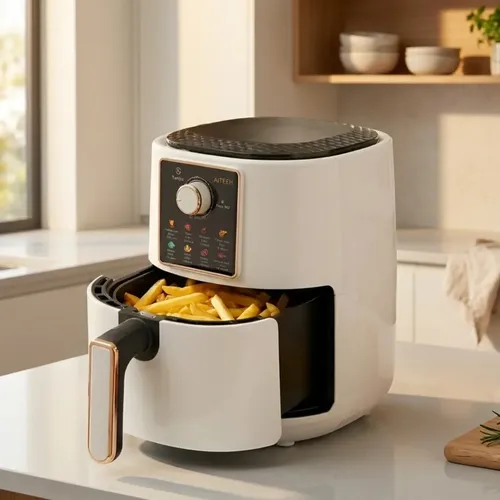 Freidora De Aire Aitech 7l Sin Aceite 1300w 8 Modos Cocina Saludable Air Fryer Electrica Familiar Grande Papas Pollo Carne Pescado Freir Hornear Asar Facil Limpieza Timer Rapida Horno Color Blanca