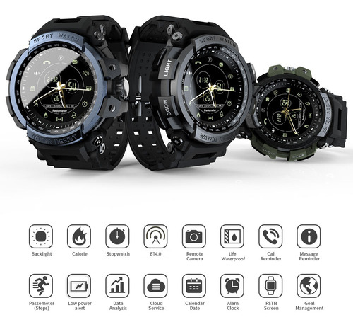 Lokmat Mk28 Reloj Inteligente Smart Watch Deporte Hombre Neg