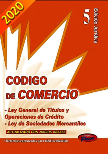 Código De Comercio Y Leyes Complementarias - 2019