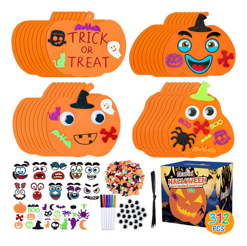Calcomanías De Espuma De Calabaza Halloween Kit Manualidades