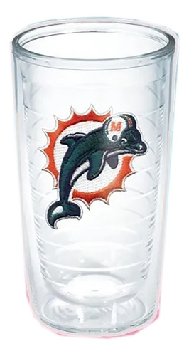 Nfl Vaso Tumbler Miami Dolphins Logo Retro Bordado