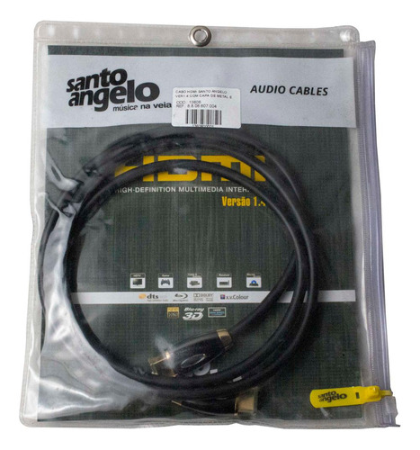 Cabo Hdmi Santo Angelo Hdmi X Hdmi Banhado A Ouro 1,5m