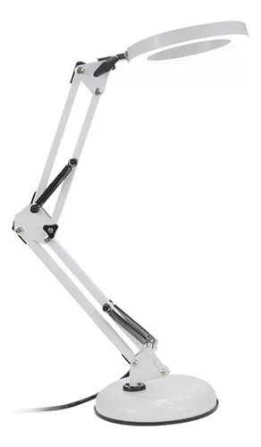 Lampara Escritorio Hierro Con Lupa Y Base Plegable Led