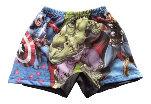 Short Malla Traje De Baño Sunga Avengers Capitán América