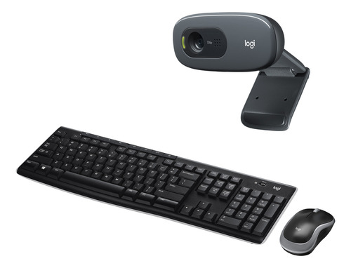 Logitech Combo Webcam C270 + Kit Teclado Y Mouse Mk270