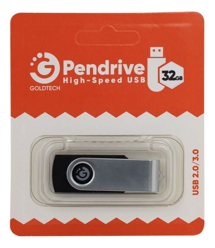Pendrive Goldtech Almacenamiento De 32gb Diseño De Llavero © Color Negro Liso