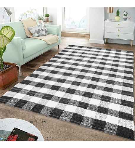 Glamburg Cotton Reversible Area Rug 3 'x 5' Farm House Floor