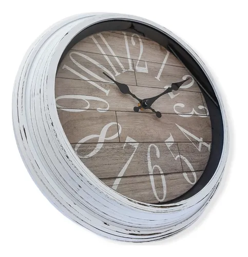 RELOJ PARED BLANCO Y GRIS 30CM.