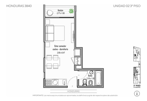 Venta Departamento De 1 Ambiente Con Balcón En Palermo