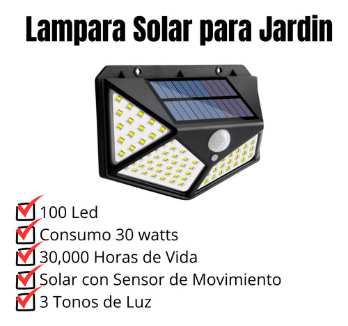 Lampara Solar Con Sensor Reflector 10 Unidades