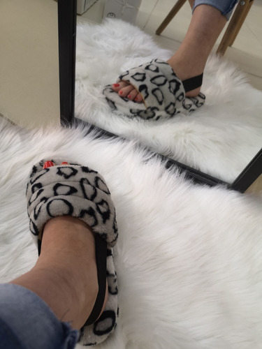 Pantufla De Peluche Abierta Varios Modelos Con Elastico