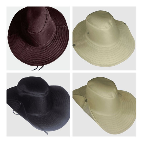 Sombreros Tipo Safari Unicolor Pesca Actividades Aire Libre