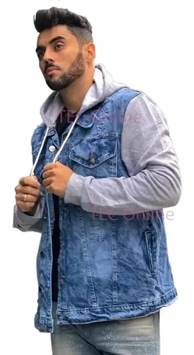 Blusa jeans on sale com moletom masculina
