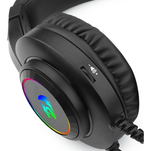 Auriculares Gamer Redragon H260 Hylas Negro Con Luz Led
