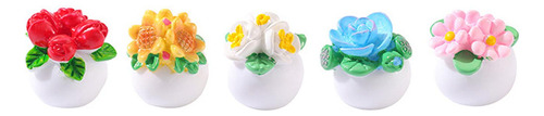 5x Mini Regalos De Cumpleaños De Flores En Macetas Para