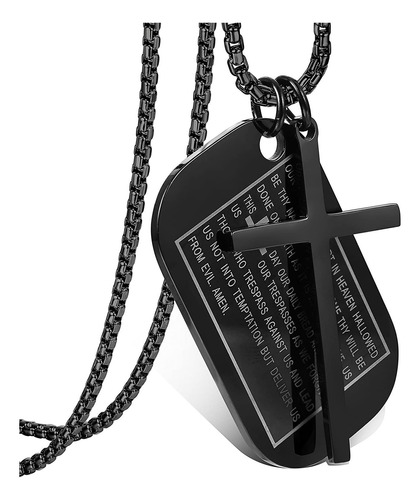 Jstyle Stainless Steel Dog Tags Cross Necklaces For Men Pray