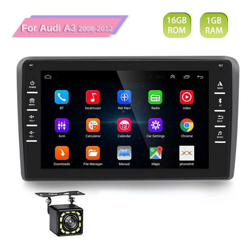 8 Android 9.1 Radio De Coche Estéreo Mp5 Para Audi A3 2008-2